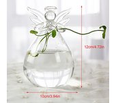1 jarrón hidropónico transparente con forma de ángel para decoración del hogar, estilo nórdico, sencillo, para sala de estar, mesa de estudio, adorno de escritorio, maceta de cristal L