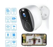 Cámara de vigilancia Wifi de 3 MP, cámara IP para exteriores, cámara de seguridad con visión nocturna para el hogar inteligente, grabadora de video alimentada por batería 3MP WiFi Camera