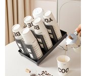 Portavasos ajustable, dispensador de vasos desechables con paneles extraíbles, organizador de vasos para la sala de estar, para cápsulas de café y pajitas. Unilateral blanco