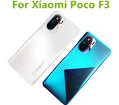 high-quality Back Glass For Xiaomi Poco F3 Back Cover Door Rear Housing  Battery Cover With Camera lens Repair Parts replace White no lens