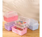Caja de almacenamiento de accesorios para el cabello para niños, cuerda para la cabeza, horquilla, tarjeta, bolígrafo, artículos diversos, caja de papelería, linda caja de joyería para niñas rosa claro