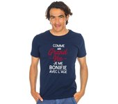T-shirt Homme - COMME UN GRAND VIN JE ME BONIFIE AVEC L'ÂGE WAF S azul marino