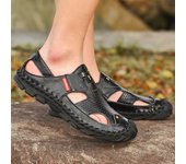 Nuevos hombres sandalias casuales antideslizantes sandalias universales de negocios al aire libre zapatos de verano transpirables 38 negro