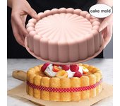 1 molde de silicona para tartas redondo para freidora de aire, molde para hornear, molde para tostadas de pan resistente a altas temperaturas gris