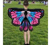 Conjunto de 2 piezas de disfraz de alas de mariposa para niña con falda de tutú, colores vibrantes, versátil, para carnaval, cosplay, disfraz de hada. L