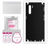 Adhesivo protector de piel apgo para la parte trasera y los laterales compatible con Oppo A91, película envolvente completa, lámina, vinilo - Patrón negro carbono