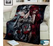 Manta gótica de chica muerta con calavera femenina de terror, manta suave para el hogar, dormitorio, cama, sofá, Picnic, viajes, oficina, manta para niños 30x40in