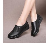Zapatos de mujer de otoño, zapatos de cuero informales a la moda para mujer, zapatos de trabajo cómodos sin cordones para mujer 39 rojo