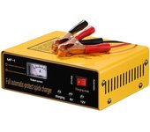 Cargador de batería automático Cargador de batería para coche de juguete 6 V 12 V Detección automática de voltaje para vehículos eléctricos EU Plug amarillo