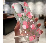 Fundas para teléfonos móviles para iPhone 11 13 15 Pro Max 12 14 Pro Max Funda para iPhone 16 15 Plus 13 Pro 12 Textura esmerilada Flores de dibujos animados pintadas iPhone 11 blanco