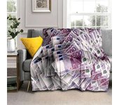 Manta con patrón de dinero en euros en 3D, manta suave para el hogar, dormitorio, cama, sofá, Picnic, viajes, oficina, manta para niños 30x40in
