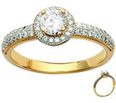 Anillo Chapado en Oro 'Sissi' blanco dorado - 7 mm 50 oro