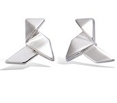 Les Trésors De Lily [P1229] - Pendientes de plata 'Origami' (cazuela tradicional) - 10 mm (rodio) plata