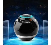 Mini altavoz Bluetooth inalámbrico portátil LED Hi-Fi redondo con subwoofer Soporte para interiores y exteriores Reproductor de música TF para iPhone/Android negro