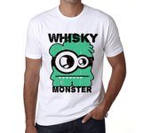Camiseta vintage para hombre con gráfico de whisky Monster blanco XS blanco