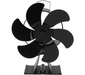 Ventilador de estufa de 6 aspas, accionado termodinámicamente, para disipación de calor.