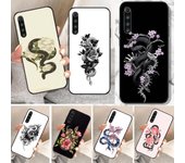 Funda de serpiente y flores para Xiaomi Mi 12, 11T, 10T, 9T Lite Pro Ultra, Note 10, Poco F3, F4, X4 GT, color negro suave Xiaomi 12 or 12X