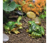 Venta caliente lindo Rana Mini resinas artesanías hadas miniaturas de jardín DIY terrario suculentas miniaturas microadornos para paisajismo
