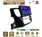Radio para coche con Android Carplay para Mitsubishi Outlander 3 2012-2019, reproductor multimedia, unidad principal, navegación GPS estéreo, BT, WIFI, 4 + 64 GB 1+16GB,A