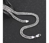 Collar de cadena de plata de ley s925 de 6MM para mujer y hombre, joyería de moda glamurosa, regalo de fiesta de boda, vacaciones, 20/22/24 pulgadas 60cm plata