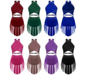 Disfraz de danza lírica para niños y niñas, vestido de leotardo de gimnasia y Ballet, sin mangas, Ropa de baile con diamantes de imitación 9-10 Years borgoña