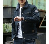 Chaqueta de algodón de invierno para hombre más chaqueta de algodón de color sólido informal gruesa de terciopelo XS