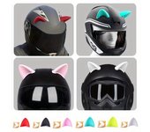 2 uds Casco de bicicleta de motocicleta de coche gato hermosa decoración de oreja cara de motocicleta todoterreno Casco todoterreno completo cuernos de diablo de coche Casco Moto 2pcs rojo