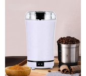 Molinillo de café eléctrico para viaje en casa, máquina de molienda de nueces de acero inoxidable portátil, molinillo de cerámica profesional para cocina 220V blanco