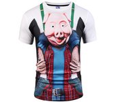 2 piezas de chaquetas falsas, camisetas de verano para hombre, camisetas de calle para hombre, camisetas con estampado 3D, camisetas de moda con cuello redondo y manga corta S