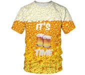 Camisetas gráficas de colección de cerveza con diseño divertido, impresión 3D, moda urbana, camisetas de manga corta con cuello redondo, ropa para hombre Y2K S