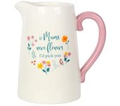 Something Different Si las mamás fueran flores jarra de cerámica One Size color rosa/blanco