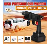 Pistola de agua inalámbrica con rociador de alta presión para lavado de autos de 800 W, máquina de limpieza con boquilla de agua para batería Makita 1 × Battery