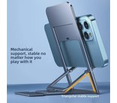 Soporte plegable de metal para Z7 Blade: Soporte universal para teléfonos móviles y tabletas, multifuncional y listo para regalar. Z11 plastic (spray paint) gris
