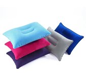 Soporte para reposacabezas de avión, almohada inflable de nailon plegable ultraligera, tienda de campaña, cojín para dormir, viaje, playa, coche, cómodo Small-22x34CM rojo