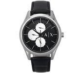 Reloj de cuarzo multifunción Armani Exchange AX1872 para hombre con correa de piel y esfera negra negro