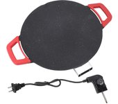 Parrilla eléctrica redonda de 30 cm para barbacoa, diseño cóncavo, revestimiento antiadherente, perilla de temperatura L