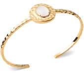 Les Trésors De Lily [Q8429] - Pulsera chapada en oro 'Cleopatra' oro blanco - 58 mm - 18x18 mm blanco