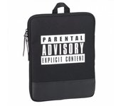 Niños/jóvenes Parental Advisory Logo Design Tablet/Laptop Bag (10.6in) 10.6in blanco/negro