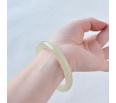 Brazalete de jade afgano, pulsera de jade blanco azul simple a la moda para mujer 62mm