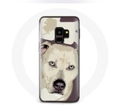 Coque pour samsung galaxy S9 plus Chien de Pitbull Blanc