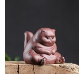 Figuritas de animales de cerámica, arcilla púrpura, té, mascota, lindo Kung Fu, pequeño gato enojado, artesanías, adornos de decoración para el hogar y el coche, regalos A