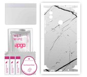 apgo Protective Skin Sticker for the back+sides compatible with Honor 10 Lite, Full Wrap Film, Foil, Vinyl - Pattern White Marble