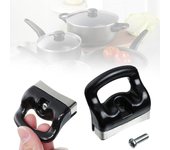 Para cocina vaporera, mango de utensilios de cocina de un solo orificio, mangos de olla, olla a presión, sartén para oreja, lado corto 2Pcs