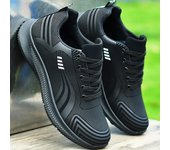Zapatos de hombre, zapatos deportivos de cuero, nuevos zapatos casuales de verano para hombre, zapatos de cuero negro, zapatos impermeables, zapatos de trabajo para hombre de gran tamaño 38 negro