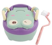 Orinal lavable con forma de animal, portátil, grande, 12 cm de altura, parte trasera de PVC, tapete verde, inodoro de entrenamiento para ir al baño