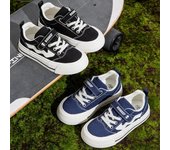 Compañero de clase Otoño Nuevos Zapatos de Lona para Niños Zapatos Deportivos de Suela Blanda para Patineta para Niños y Niñas Versión Coreana Zapatos Casuales 30 azul