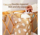 2 bolsas de almacenamiento de pañales con dos bolsillos con cremallera, bolsas de almacenamiento reutilizables de gran capacidad, bolsas de pañales impermeables D