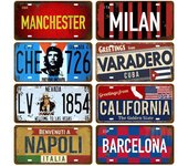 Letrero metálico vintage estadounidense para decoración de pared, decoración del hogar, pintura, póster, ciudad de París, placa de hojalata, letrero artístico, tienda, bar, Madrid 15x30cm