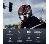 Intercomunicador musical BT36 con Bluetooth 5.3 para casco de motocicleta, impermeable, conexión rápida, altavoz y auricular para moto.