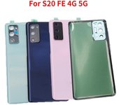 Parte trasera para Samsung Galaxy S20 FE 5G 4G, carcasa de plástico, batería trasera, puerta trasera de repuesto con adhesivo S20FE 4G-orange
